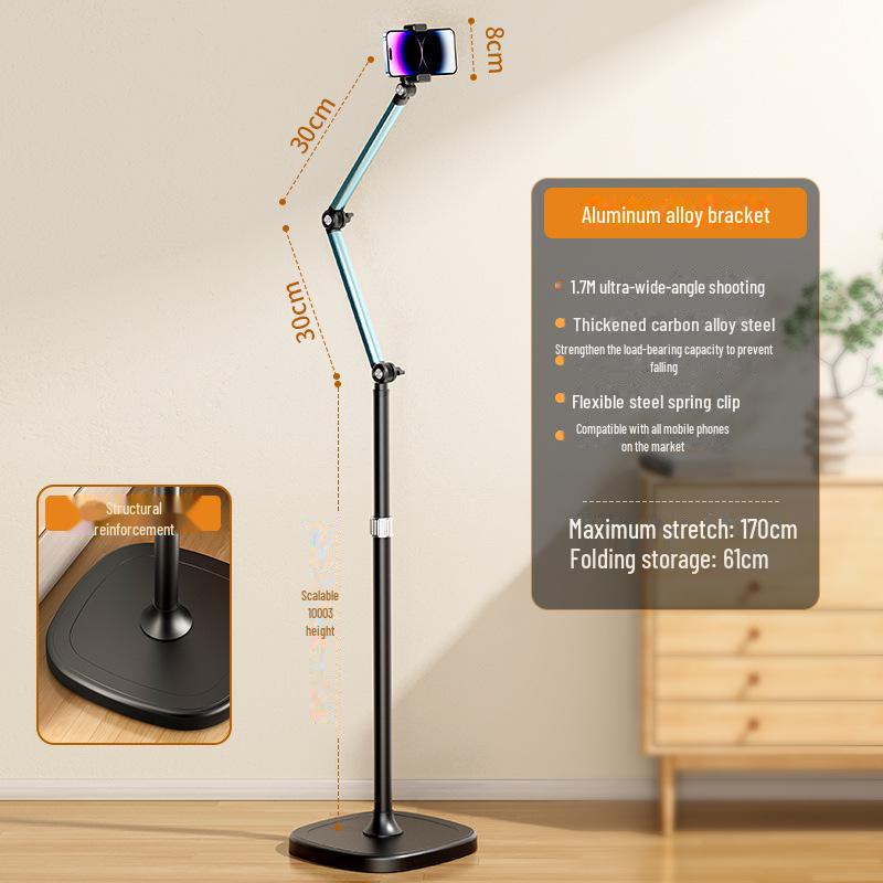 

Напольная стойка для телефона с вращением на 360° для прямых трансляций и съемки сверху