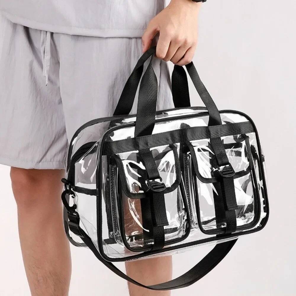 Nuova Borsa da Viaggio Trasparente alla Moda per la Spiaggia Grande Capacità Sportiva Borsa in Gelatina Borsa a Tracolla per Fitness Borsa a Spalla per Deposito Nuoto