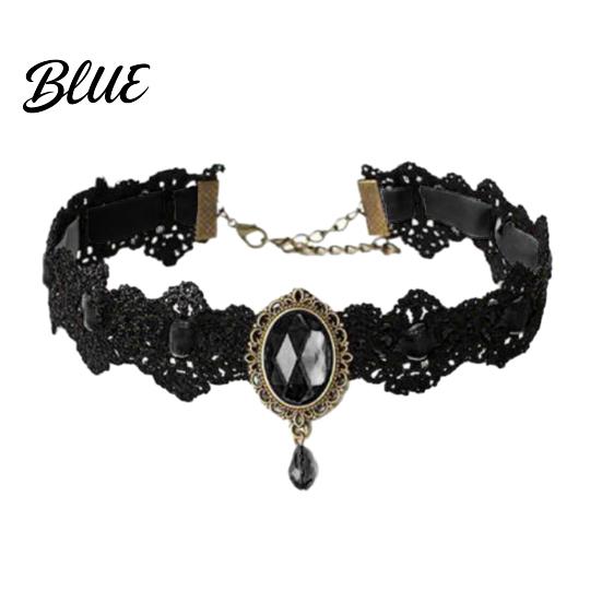 Romantischer Spitzenhalsband-Accessoire Vintage-Halskette Gotischer Choker mit Oval