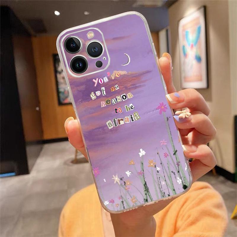 Brave Strength Motivation Quotes Transparent Case For iPhone 13 14 15 16 17 Air Pro Max Plus Mini Shockproof Cover