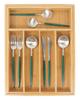 VaeFae Bamboo Silverware Organizer, Expandable Kitchen Drawer Organizer for Cutlery, Wooden Utensil Holder, Multifunctional Drawer Storage, 5-7 Compar