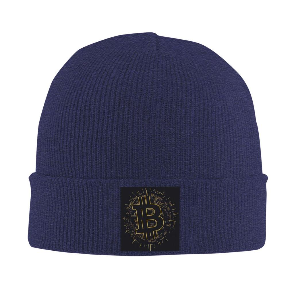 Bitcoin BTC Crypto Currency Warm Knitted Cap Winter Knit Bonnet Hat Skullies Beanies Hip Hop Caps for Unisex