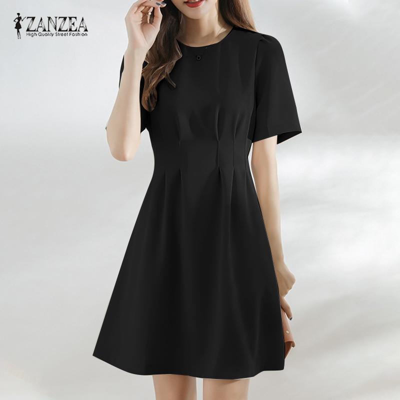 

ZANZEA Женское формальное мини-платье с короткими рукавами, женские офисные платья для работы