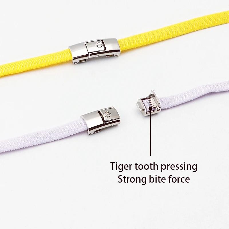 2 Paar 8 MM Breedte Elastische Schoenveters Sneakers Drukknop Veters Zonder Strikken Kinderen Volwassenen Geen Strik Schoenveters voor Schoenen Accessoires