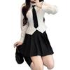 Women's Slim-Fit Long-Sleeve College-Style Uniform Top for Petite Sizes