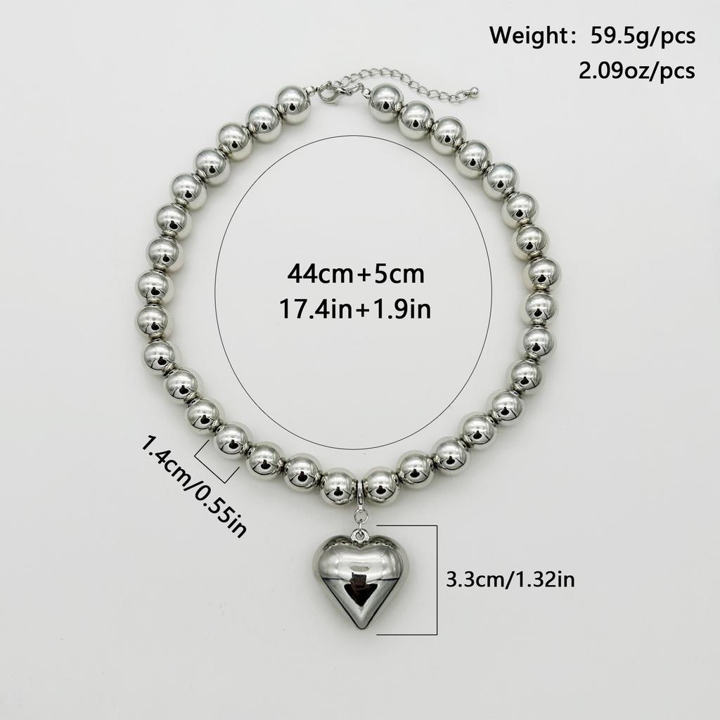 Creative Multi-layer Pearl CCB Sweater Chain Collarbone Chain Temperament Elegant Love-shaped Layer Necklace