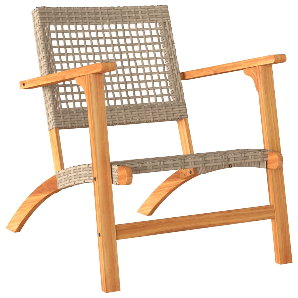 Vidaxl 3-Cz. Bistro Meubelset, Beige, Polyrattan En Acaciahout
