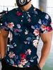 Men's Fashion Polo Shirt with Printed Design, Short Sleeve, Stylish Printed Short Sleeve Men's Polo Shirt, Summer Breathable Lapel Collar, Trendy