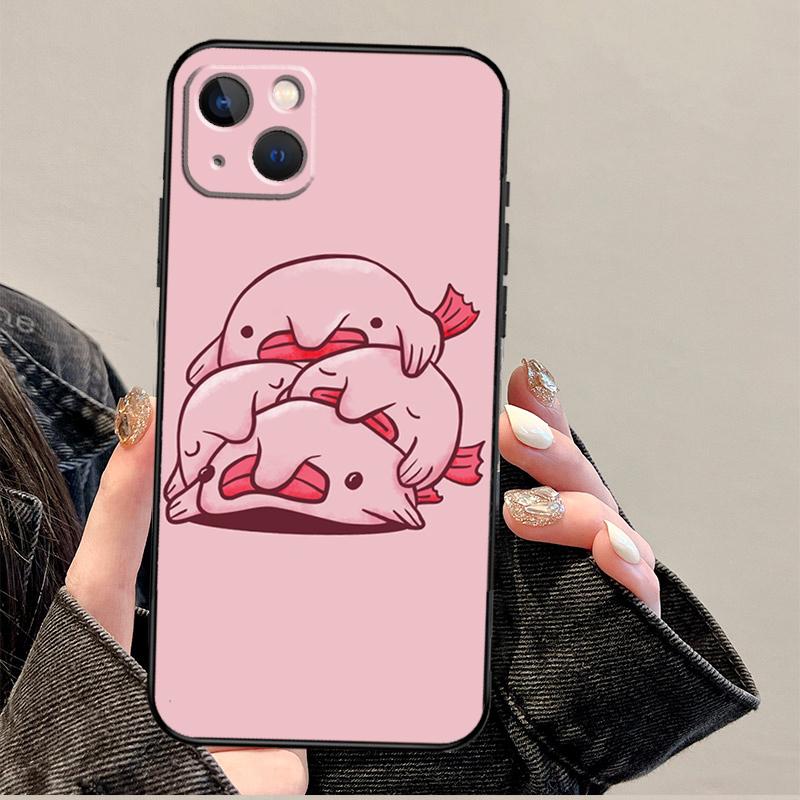 Cartoon Blobfish Phone Case For iPhone 17 Pro Max 17 Air 14 13 12 11 15 16 Pro Max mini 16 Plus 16e Cover