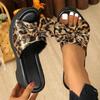 Leopard Bowknot Decor Wedge Heel Sandals for Women Summer 2025 Fashion Chunky Platform Slippers Woman Thick Sole Beach Sandalias