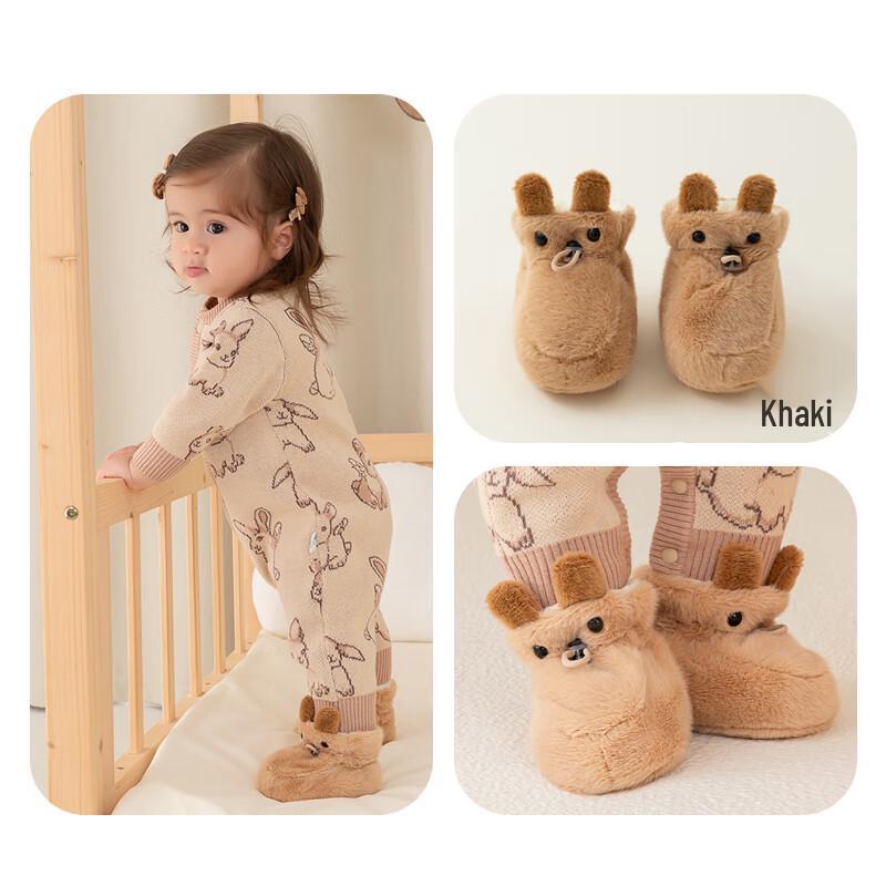 Babyprints Newborn Winter Warm Soft-Sole Bootie Socks