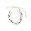 Ins Retro Ethnic Shell Bead Bracelet, Handmade Wood Bead Wrist Jewelry