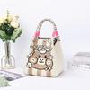 Casual Storage Bag Knit Tote Bag Lightweight Large Capacity Woven Handbag Ring Buckle Bag Women