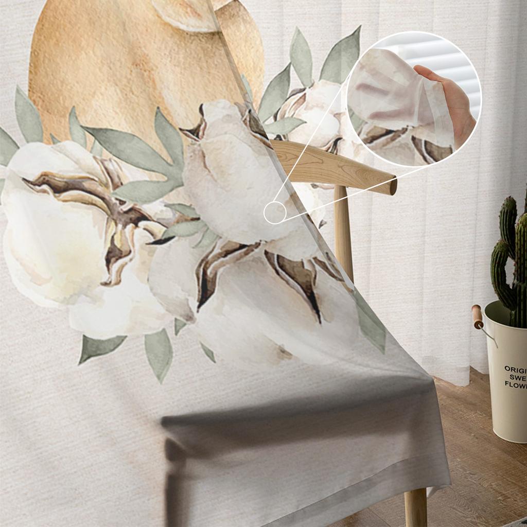 Easter Watercolor Cotton Bunny Tulle Curtains For Living Room Bedroom Voile Sheer Curtain Window Home Decor Drapes