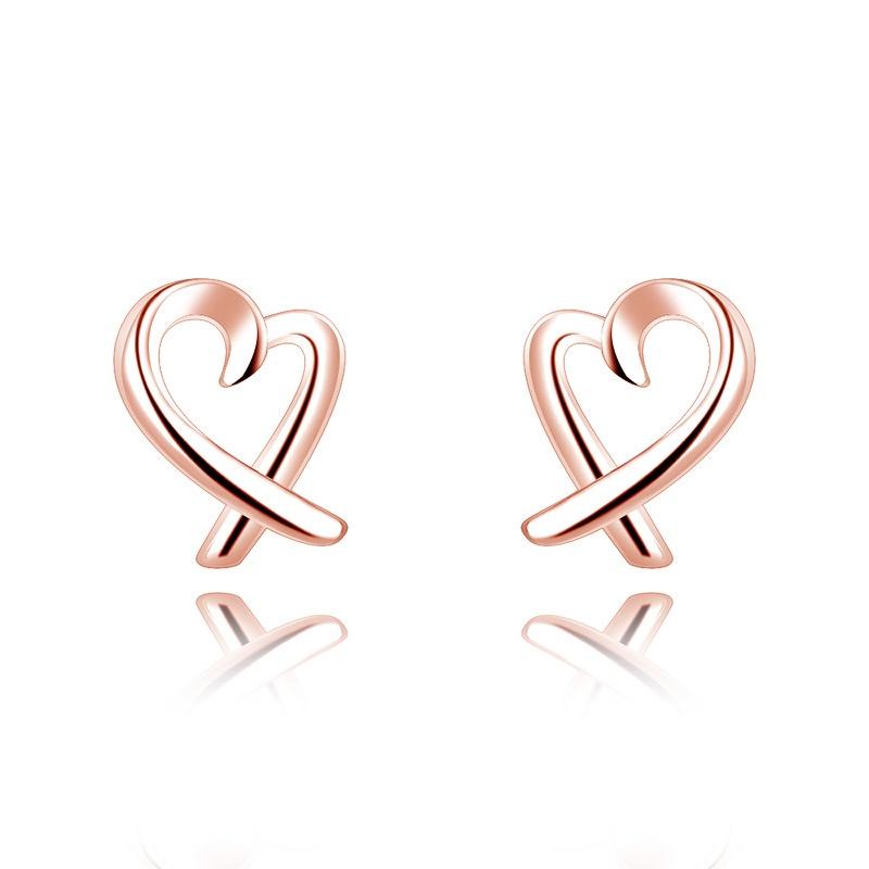 Simple And Elegant Hollow Heart-shaped Earrings Trendy Japanese Ear Jewelry Wholesale