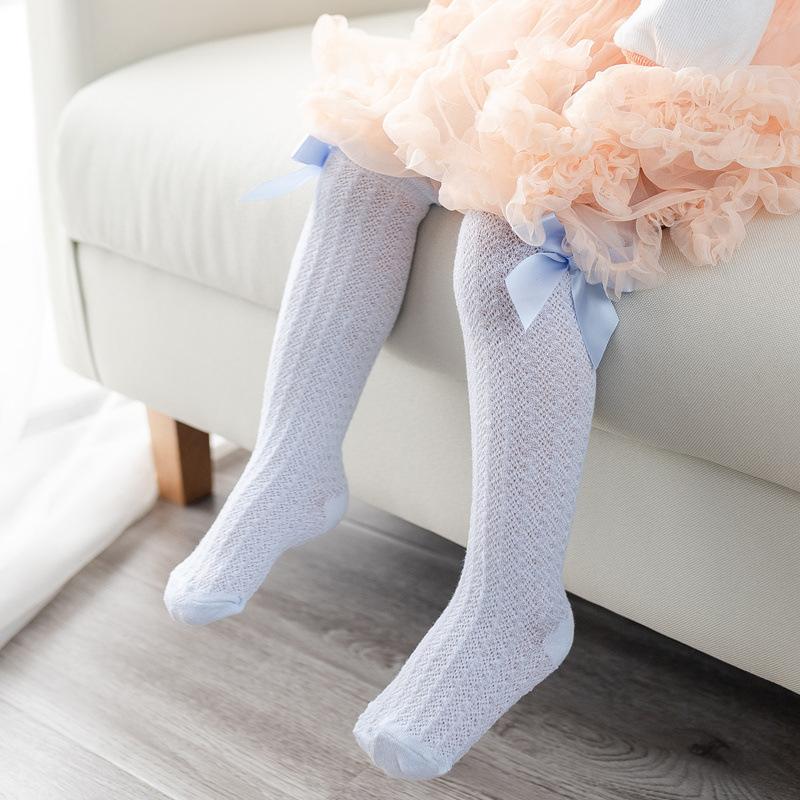 Summer Socks Baby Accessories Cute Newborn Socks Thigh Frilly Cotton Girl Clothes Long Bow Sock Funny Baby Girl Knee High Socks