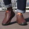 2024 Winter Men's Casual Mid-Top Side Zip Short Boots - Fashionable Large Size Outdoor Shoes