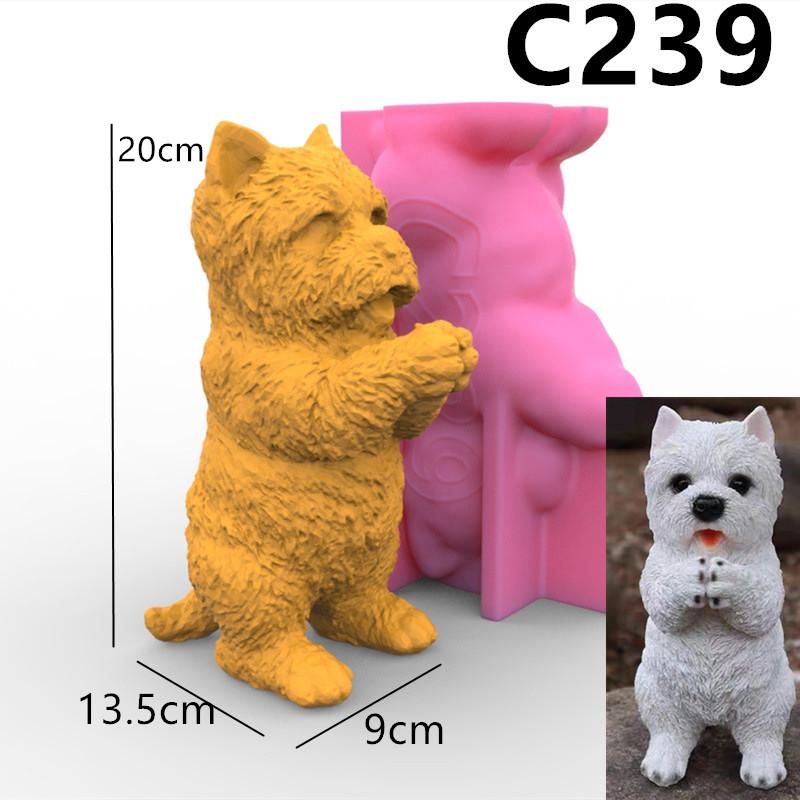 Large Cat Candle mold Teddy Dog Silicone Candle Mold Lovely Animal Pet Gypsum Resin Soap Ice Chocolate Baking Mould Home Decor