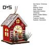 Weihnachtshütten-Ornament, leuchtender Holzhaus-Anhänger, LED-Blockhütte, Weihnachtsdekoration für Weihnachtsfeier, Zuhause, Desktop-Baumdekor