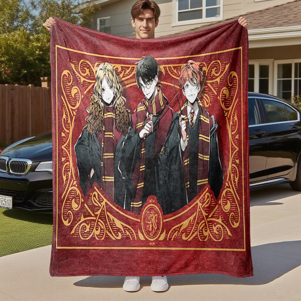 1pc Gryffindor Scarf Wand Outdoor Flannel Throw Blanket All Season Soft Warmth,Home Decor 1031225