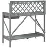 Vidaxl Garden Table With Trellis, Grey, Solid Fir Wood