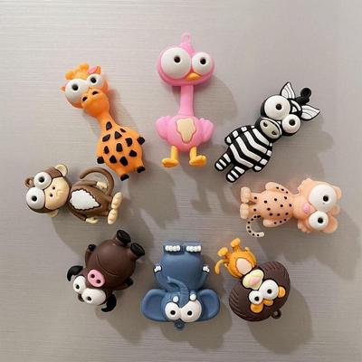 1ks Magnety na lednici Zvířata Kachny Opice Zebra roztomilý Magnet na lednici Kreslený Magnetická samolepka na lednici pro Dospělé Děti Domácí dekorace