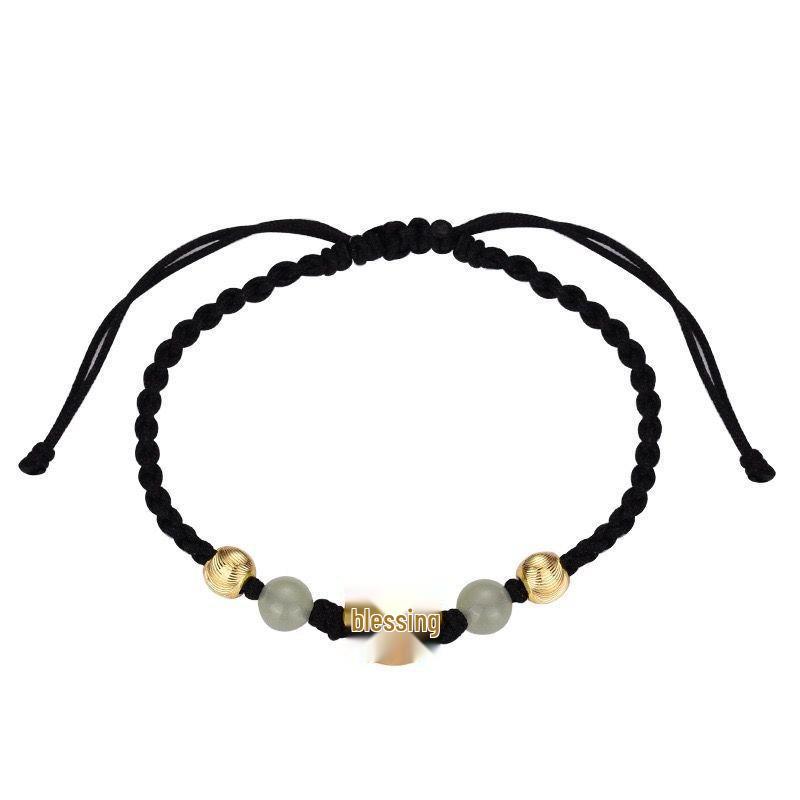 Handmade Chinese Auspicious Cloud Hetian Jade Bracelet - Elegant Design for Girls