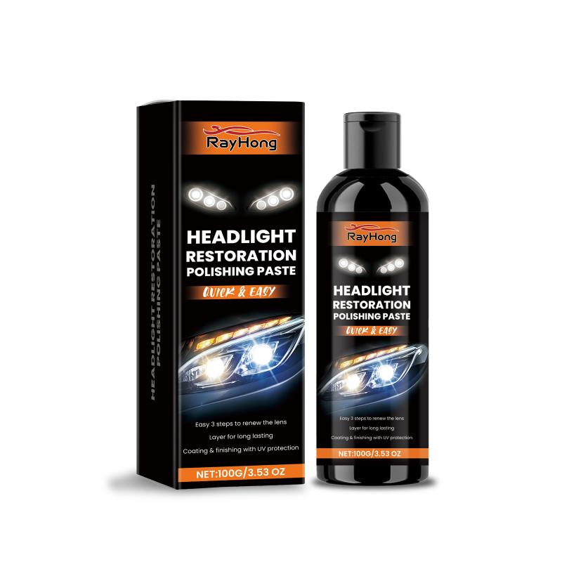 Auto Headlight Repair Paste Removes Discoloration and Oxidation Polishes Lenses for Clearer Brighter Roadside Visibility