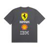 Herren und Damen Oversize Ferrari F1 Renn T-Shirt Klassischer Sponsoren Logo Druck Kurzarm Motorsport Lässig Streetwear Tee