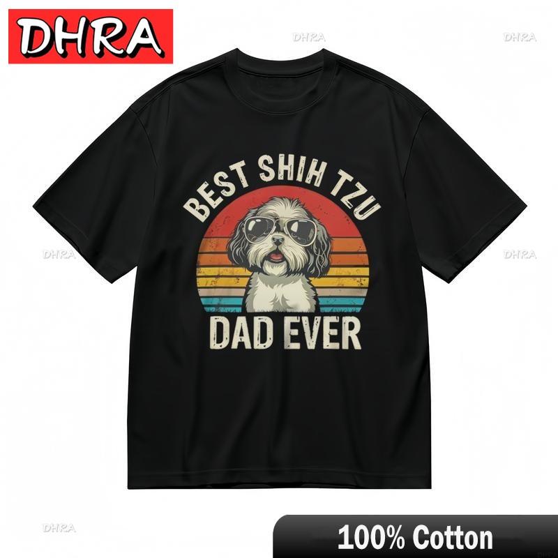 

Womens Slight Stretch Breathable Classic TShirt Best Shih Tzu Dad Graphic Tee TShirts Hungarian for Summer Outfits FeUnisex 4XL