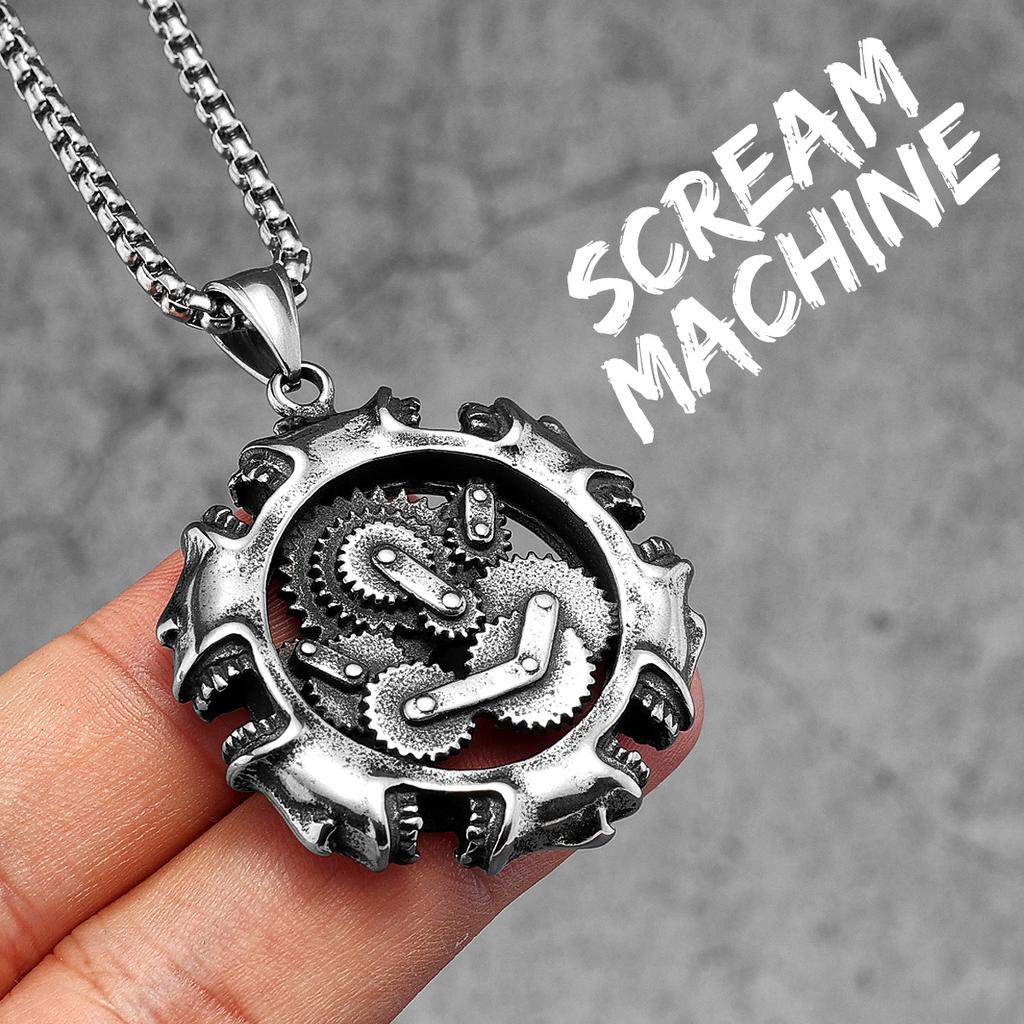 Steampunk Mechanical Gear Gothic Skull Stainless Steel Men Women Necklaces Pendants Chain Punk Jewelry Creativity Gift Wholesale
