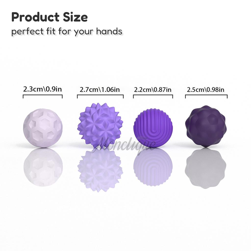 4/8 pieces Magnetic Sensory Silicone Ball Hand Touch Ball Soft Massage Training Raised Point Waist and Back Foot Massage Ball