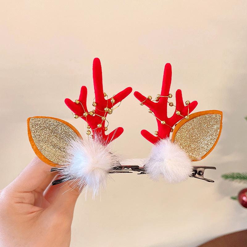 Christmas Antler Hair Clips for Girls - Holiday Party Hair Accessories for Children