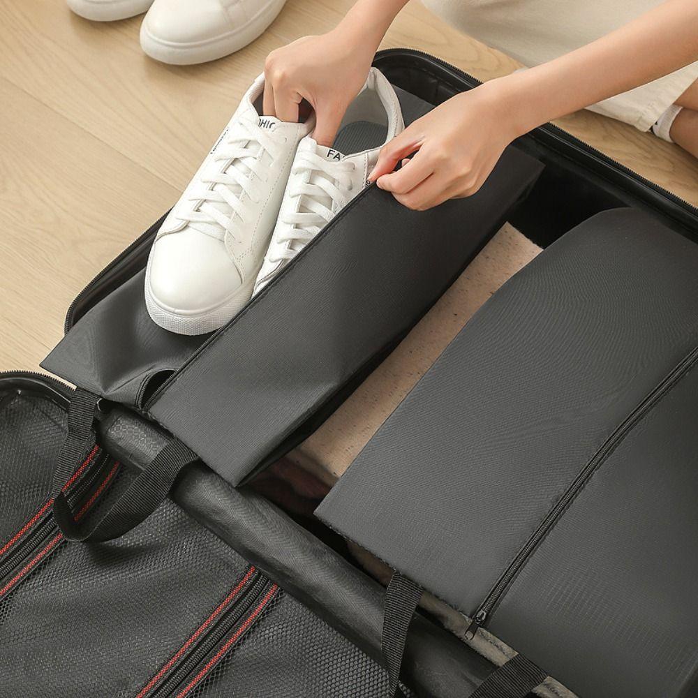 2pcs Portable Shoe Storage Bag Oxford Cloth Classified Bag Home Accessories Split Bag Bedroom