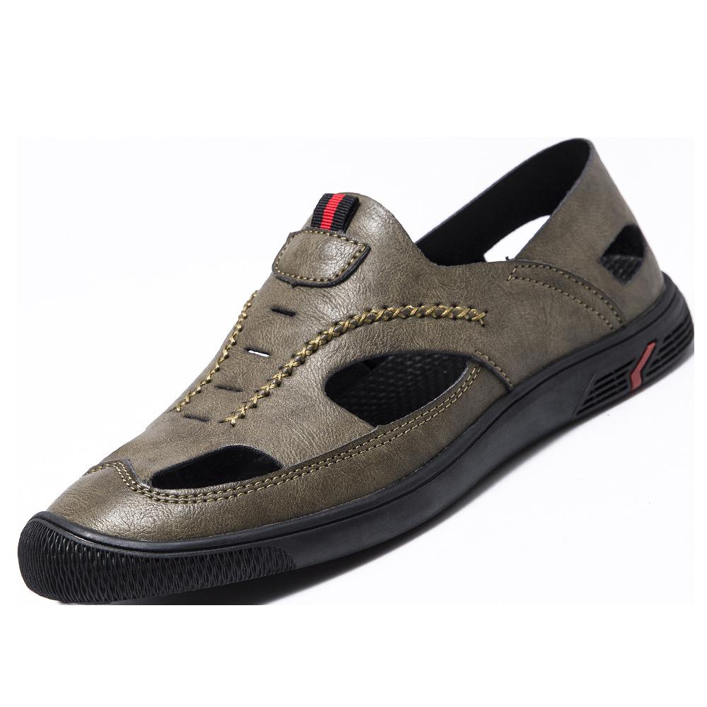 Summer men's shoes sandals hollow men's new breathable soft sole light casual going out hole shoes driving shoes