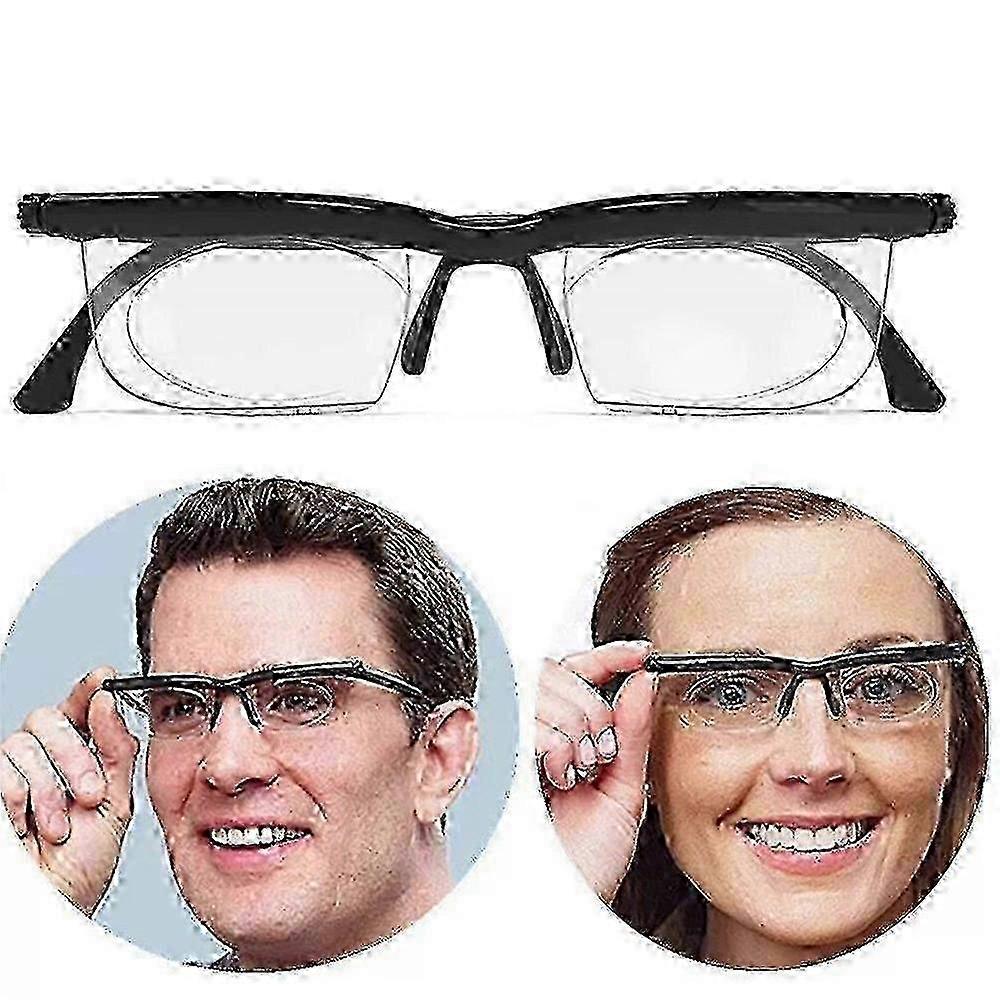 Adjustable Dial Eyeglasses, Clear Vision -6D to +3D Adjustable Focus Reading Glasses Variable Focus Glasses Supplies For Seniors Olders
