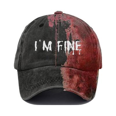Halloween Im Fine Baseball Cap Im Fine Hat Hats Bloody Cap Funny Hat Women Men Unisex Cap