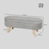 2-in-1 Fabric Storage Bed Bench, Wooden Legs, 110x40x43 cm, Light Grey