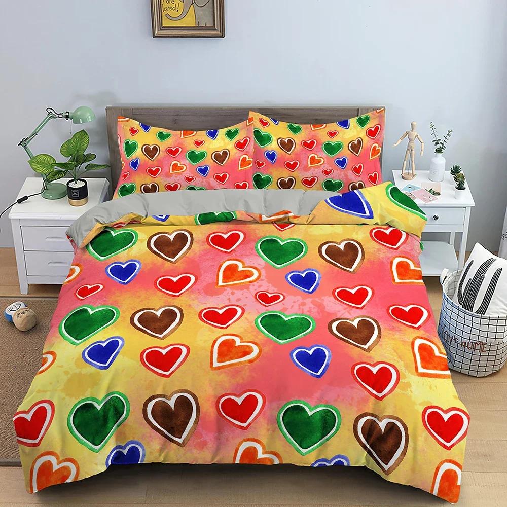 Luxus Bettwäsche Set Liebesherz Bettwäsche Set Einzelbett Twin Doppelbett Queen King Cal King Größe Bettwäsche Set