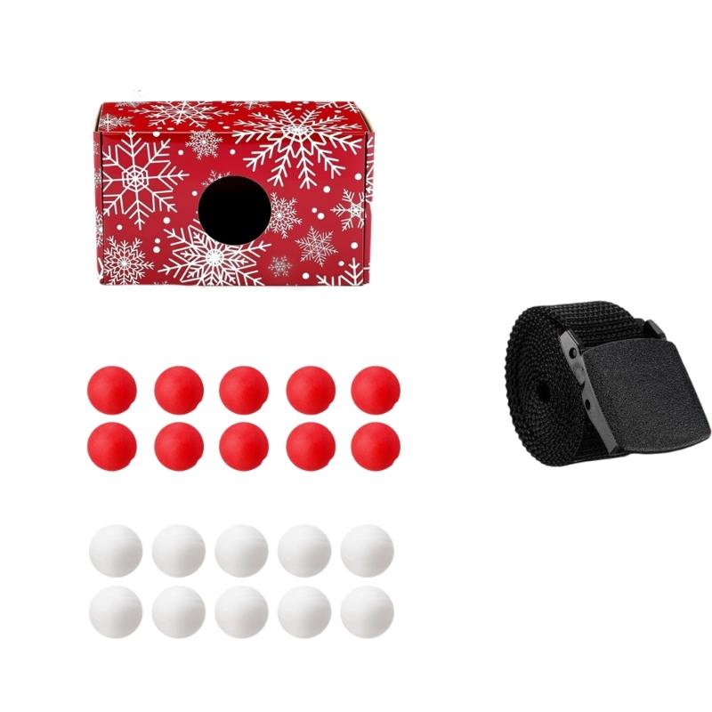 Multiplayer Group Game for Christmas Parties Hip Shaking Fun Activity Exercise Coordination Portable Design Includes belt 10 Red and 10 White globes