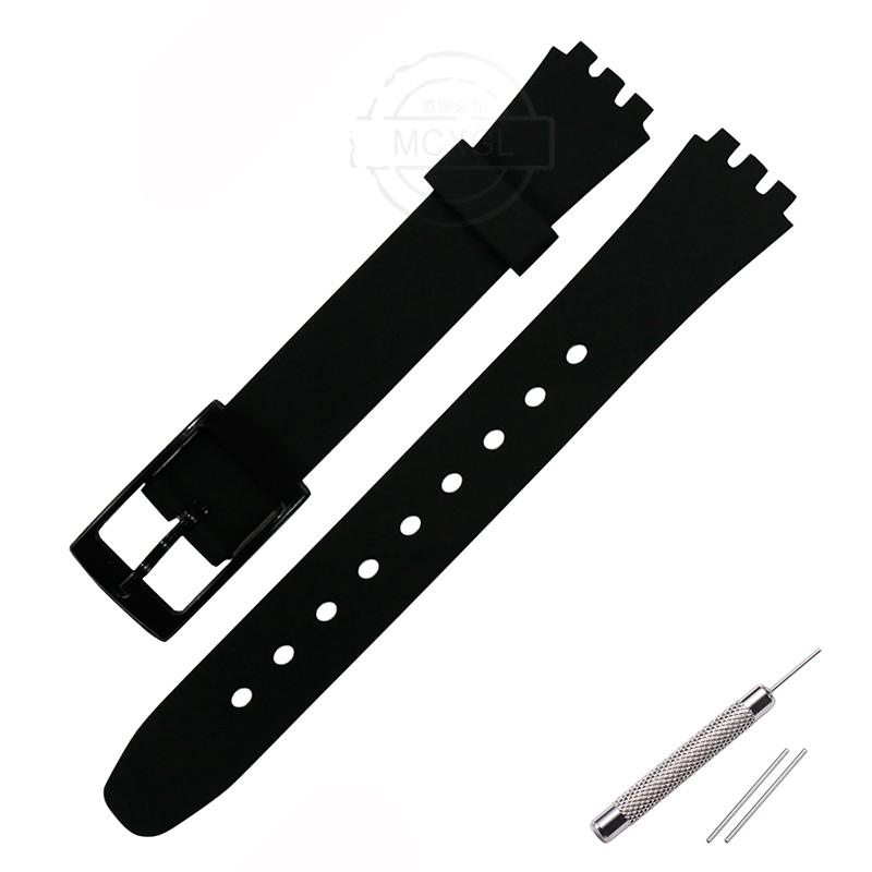 Soft Silicone Watchband Suitable For Swatch 12mm Girls Ladies Strap Colore Waterproof Wrist Bracelet Watch Accessories