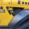 Seitenkotflügelentlüftungs-Kokospalmen-Aufkleber, vorgeschnittener schwarzer PVC-Aufkleber für Jeep Wrangler JL / Gladiator JT 2018-2024 Teile Zubehör-