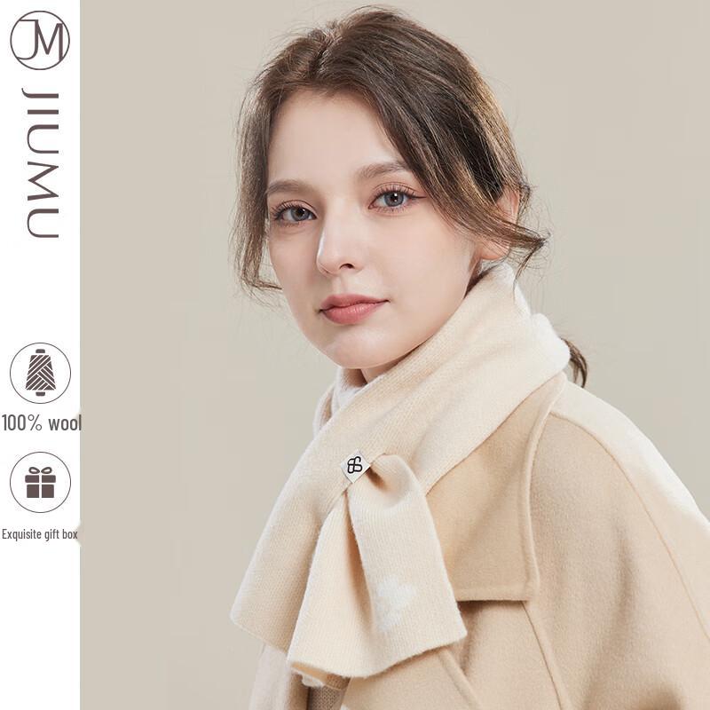 JIUMU Women's Knitted Sheep Wool Scarf