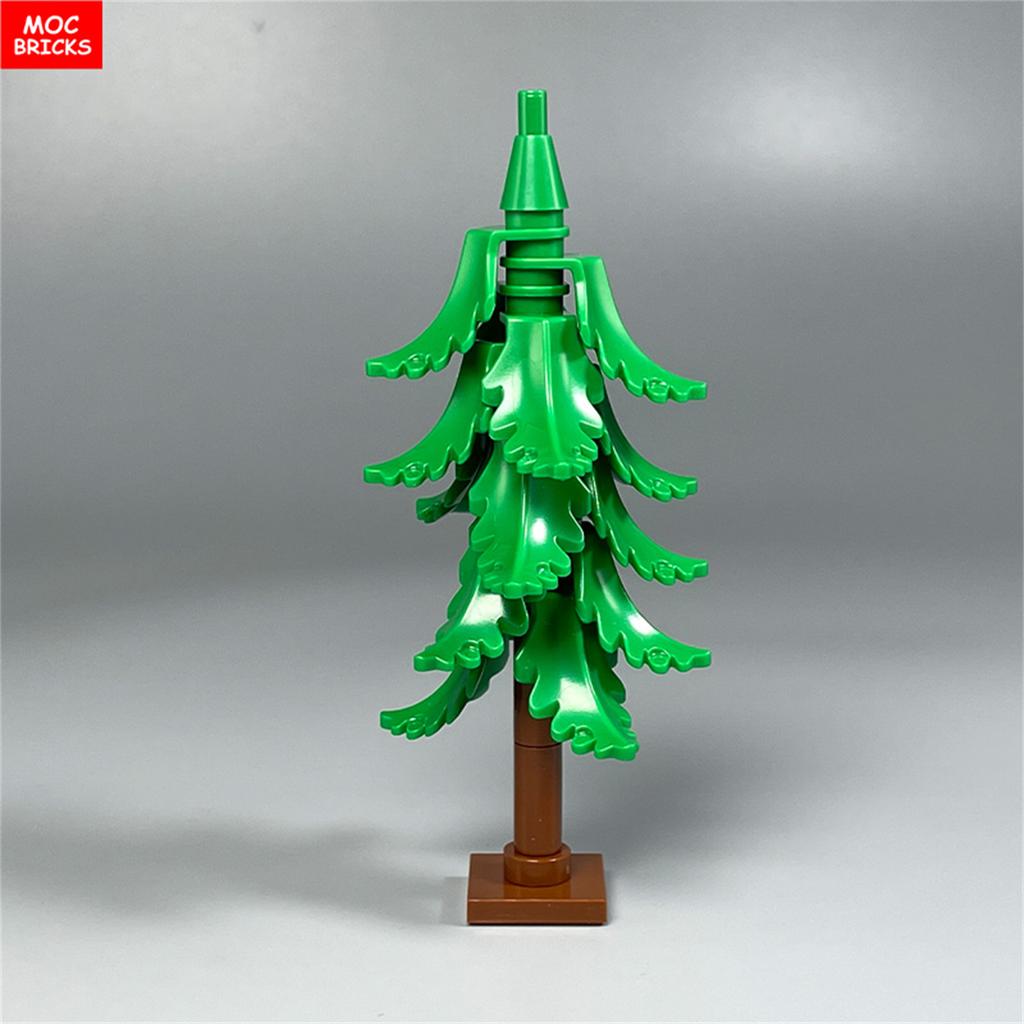 MOC Bricks Plant Winter Tree Model Forest Bush Pine Building Block City Street House Cottage Scene Decoration Kid Toy Gift