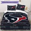 Houston Texans Muster Bettwäsche Steppdecken-Set Bettbezug Kissenbezug Heimdekoration Geburtstagsgeschenk (1*Bettbezug + 2*Kissenbezug ohne Füllung)