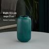 Modern White Striped Ceramic Vase for Minimalist Living Room Decor and Dining Table Display