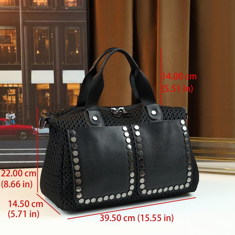 Women'S Handbag Large Capacity Mesh Rivet One Shoulder Crossbody Pillow Bag