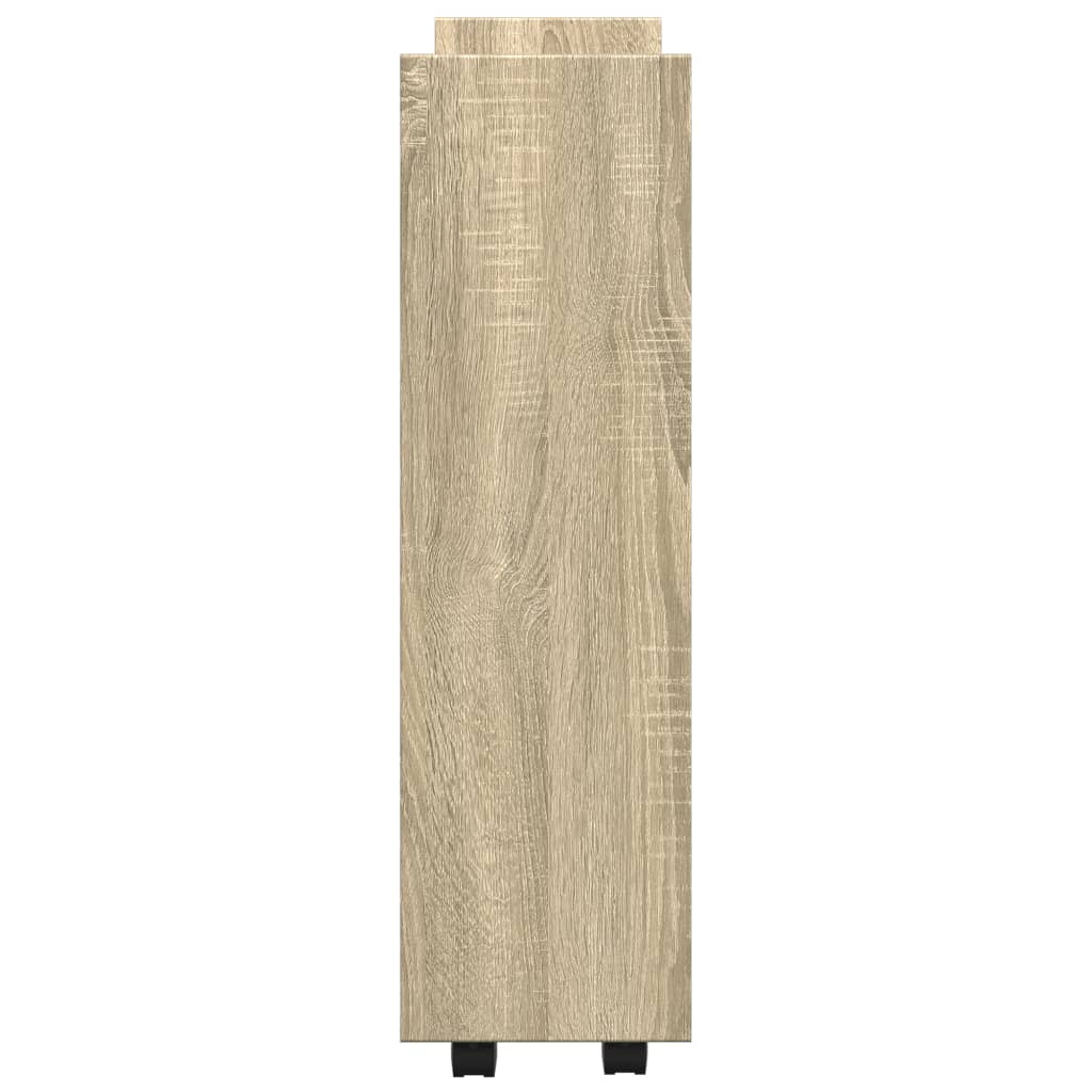 Schmaler 3-stöckiger Aufbewahrungswagen, Eckschrank-Aufbewahrungsregal, mobiler schmaler Aufbewahrungsschrank für Badezimmer, 60 x 22 x 80 cm