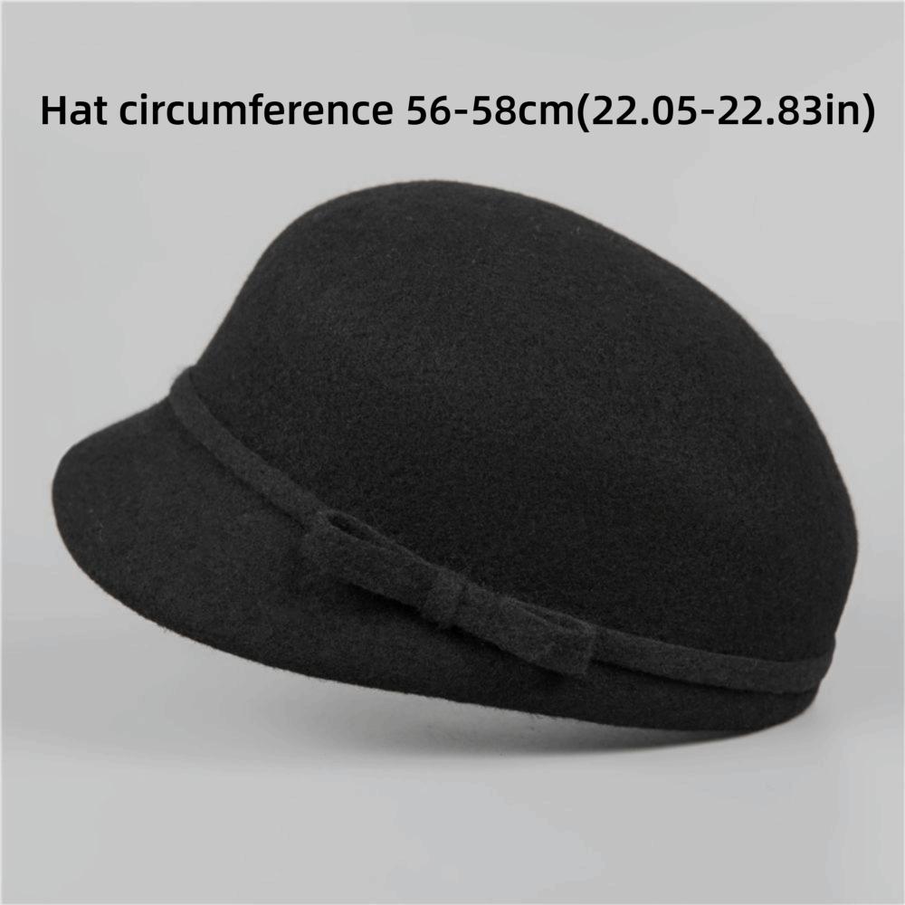 Woolen Fabric Wool Blended Hat Black Newsboy Hat Elegant Painter Beret Daily Wear