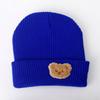 Cute bear solid color wool hat women's new autumn and winter warm ear protection versatile knitted hat tide